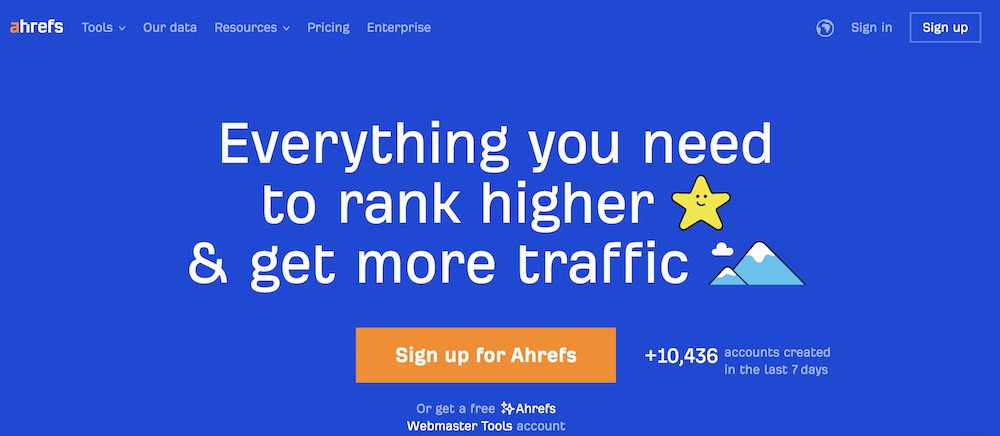ahrefs homepage social proof